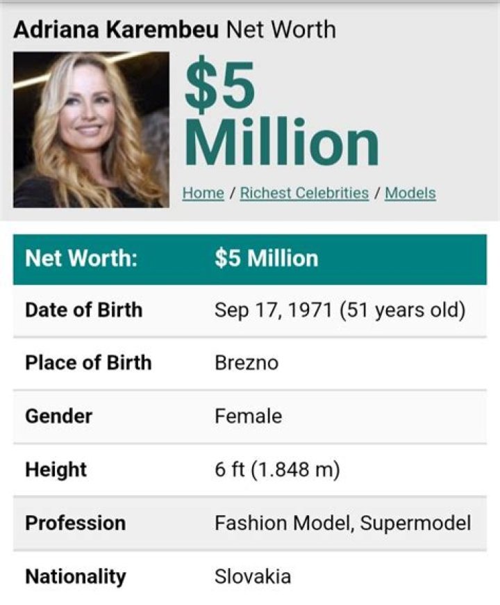 Adriana Karembeu Net Worth, Age, Height, Bio, Birthday, Wiki!