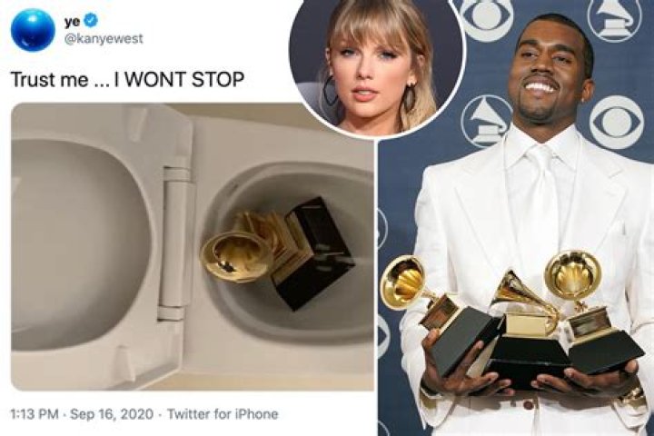 Kanye West Pees On His Grammy Award In Toilet Bowl