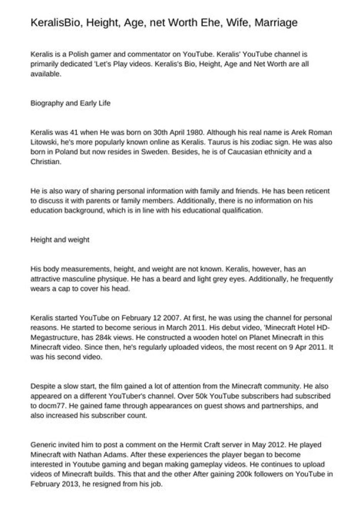 Keralis Net Worth, Age, Height, Bio, Birthday, Wiki!