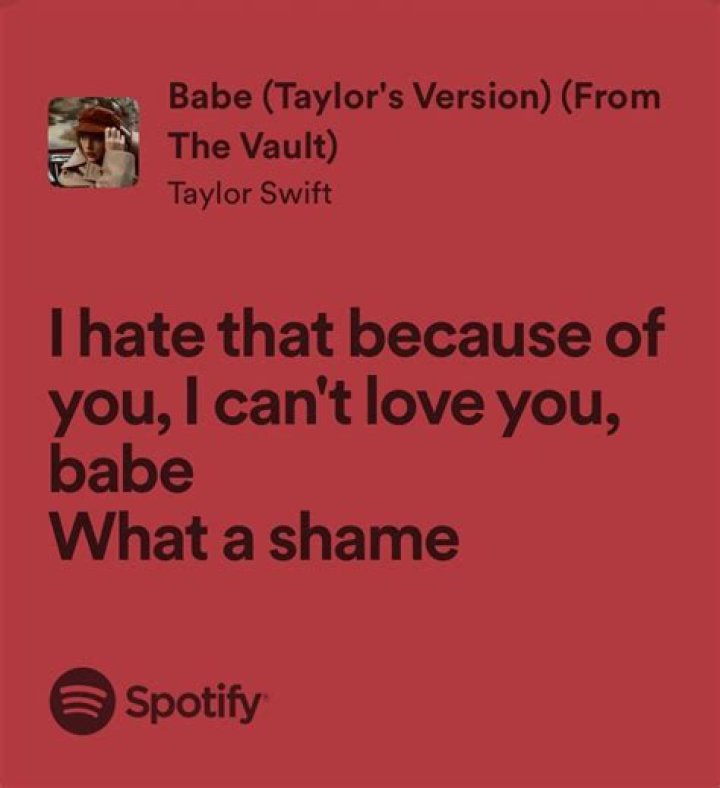 LYRICS: Taylor Swift – Babe