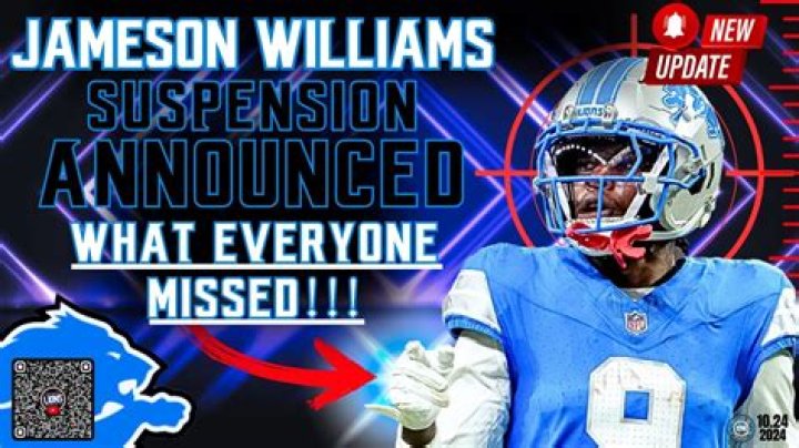 Why did Jameson Williams get suspended?